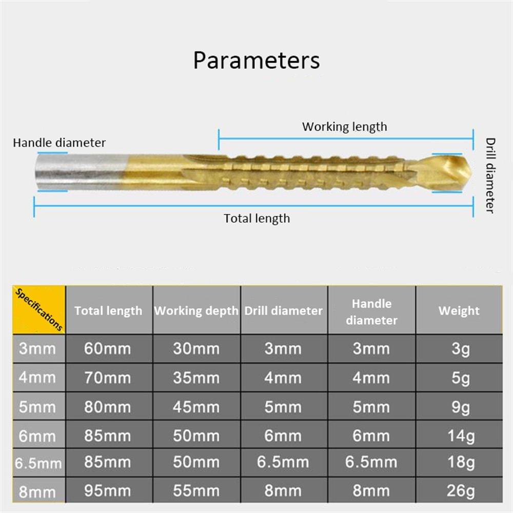 6 PCS Twist Drill Saw Drill Set High Speed Steel Carpentry
