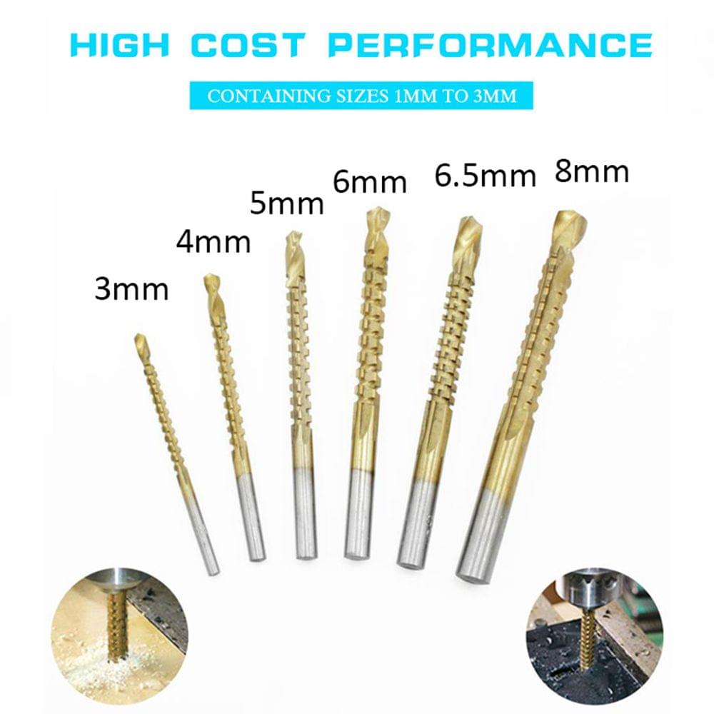 6 PCS Twist Drill Saw Drill Set High Speed Steel Carpentry