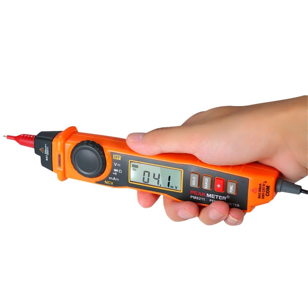 PEAKMETER Handheld Multimeter Backlight LCD Display Pen Type