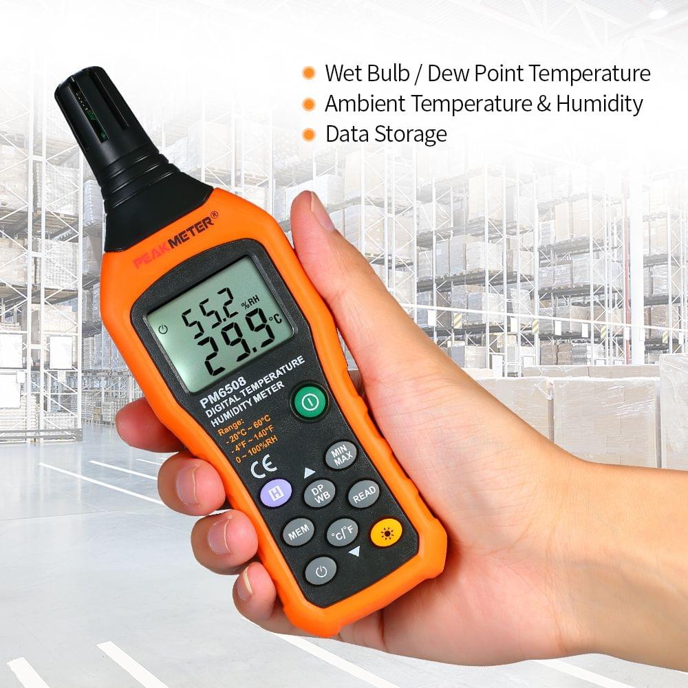 PEAKMETER Digital Temperature and Humidity Meter LCD
