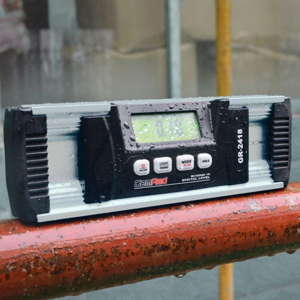 GemRed IP67 Digital Protractor Level Torpedo Level 360? LED