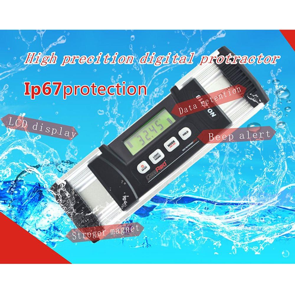 GemRed IP67 Digital Protractor Level Torpedo Level 360? LED