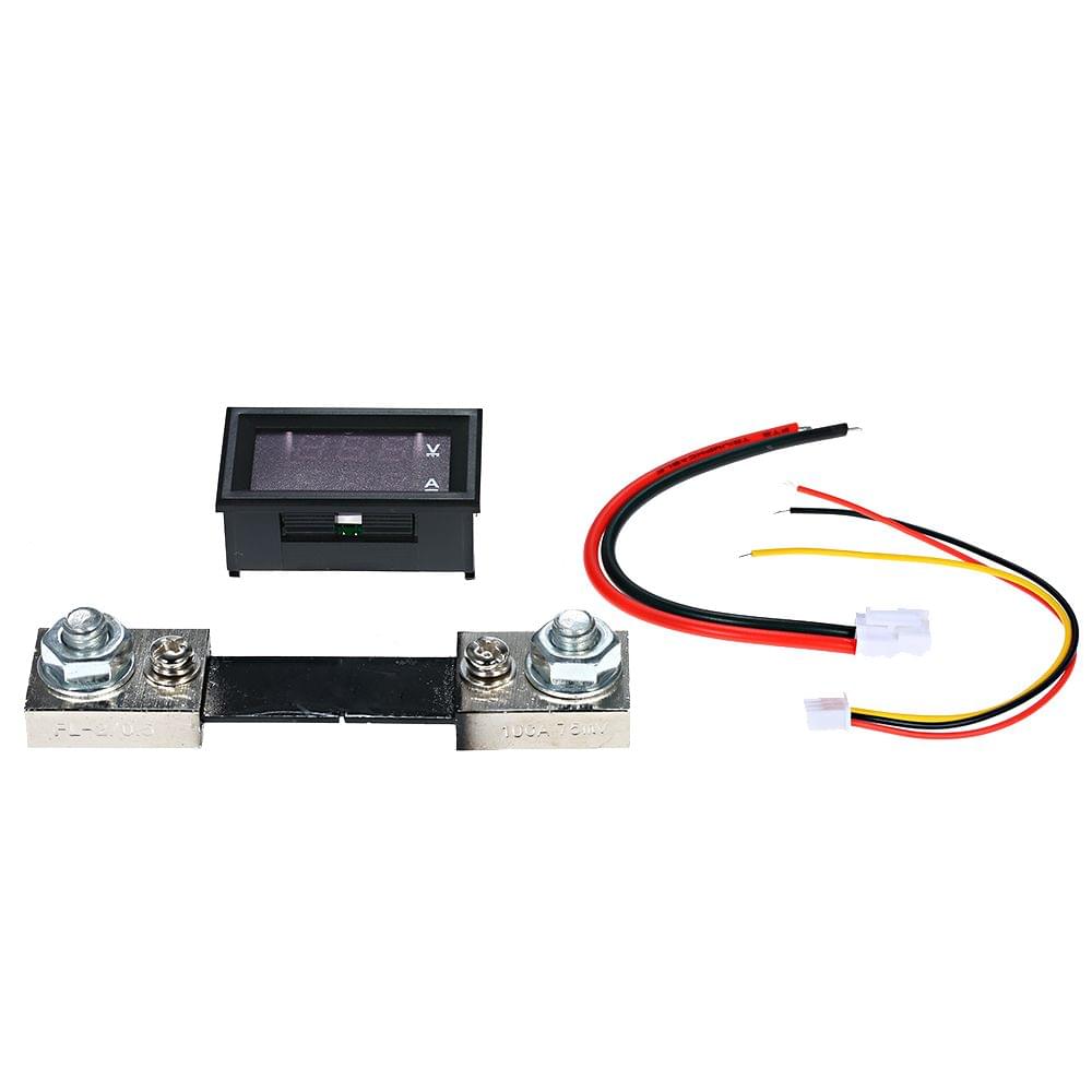 0.28" LED Voltmeter Ammeter 100V 100A Digital Multimeter - 100A