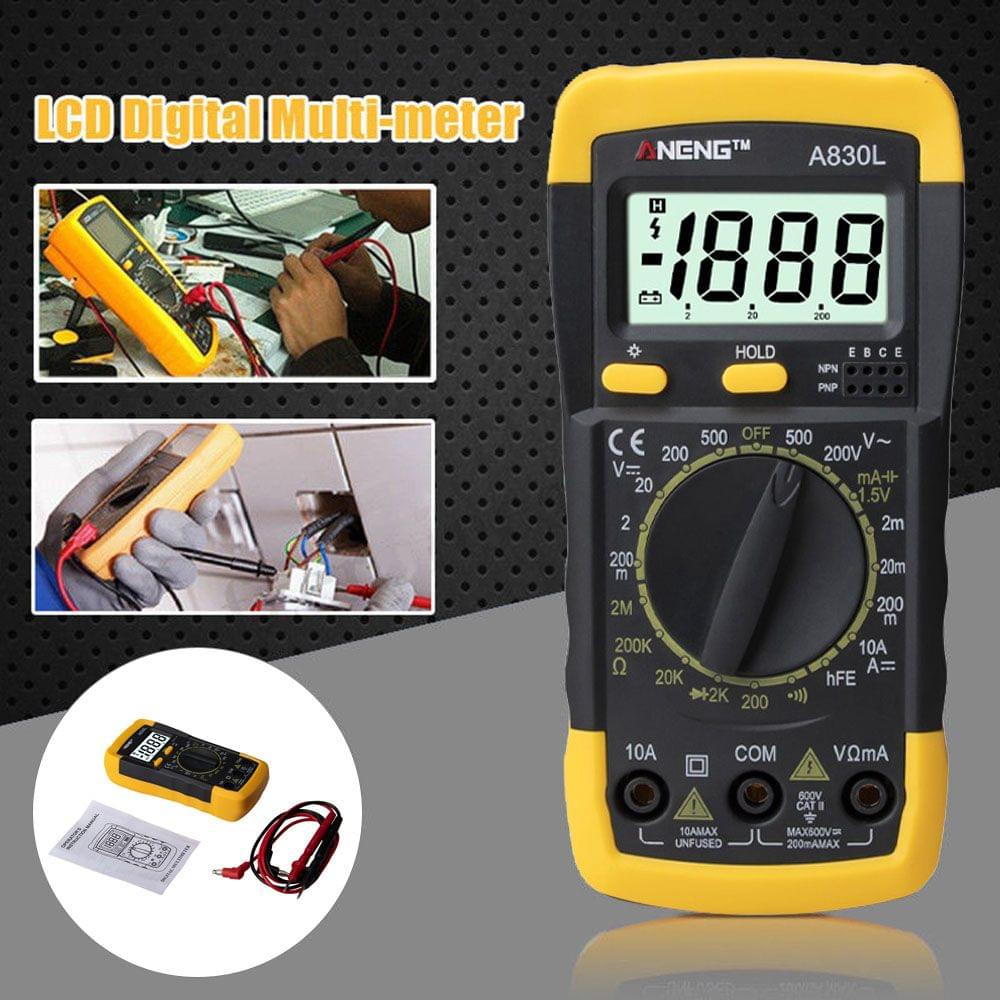 Digital LCD Voltmeter Ammeter Ohmmeter Multimeter Volt AC DC