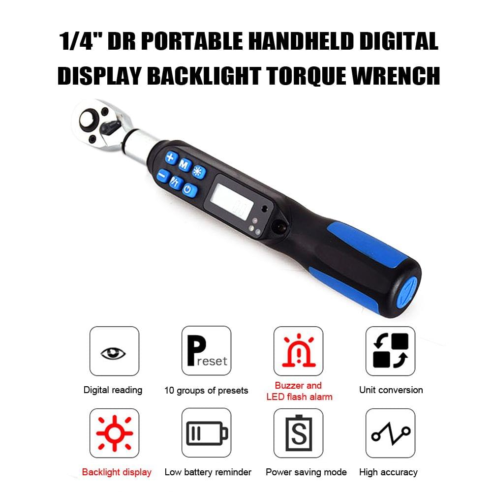 1/4" DR Portable Handheld Digital Display Backlight Torque - 3