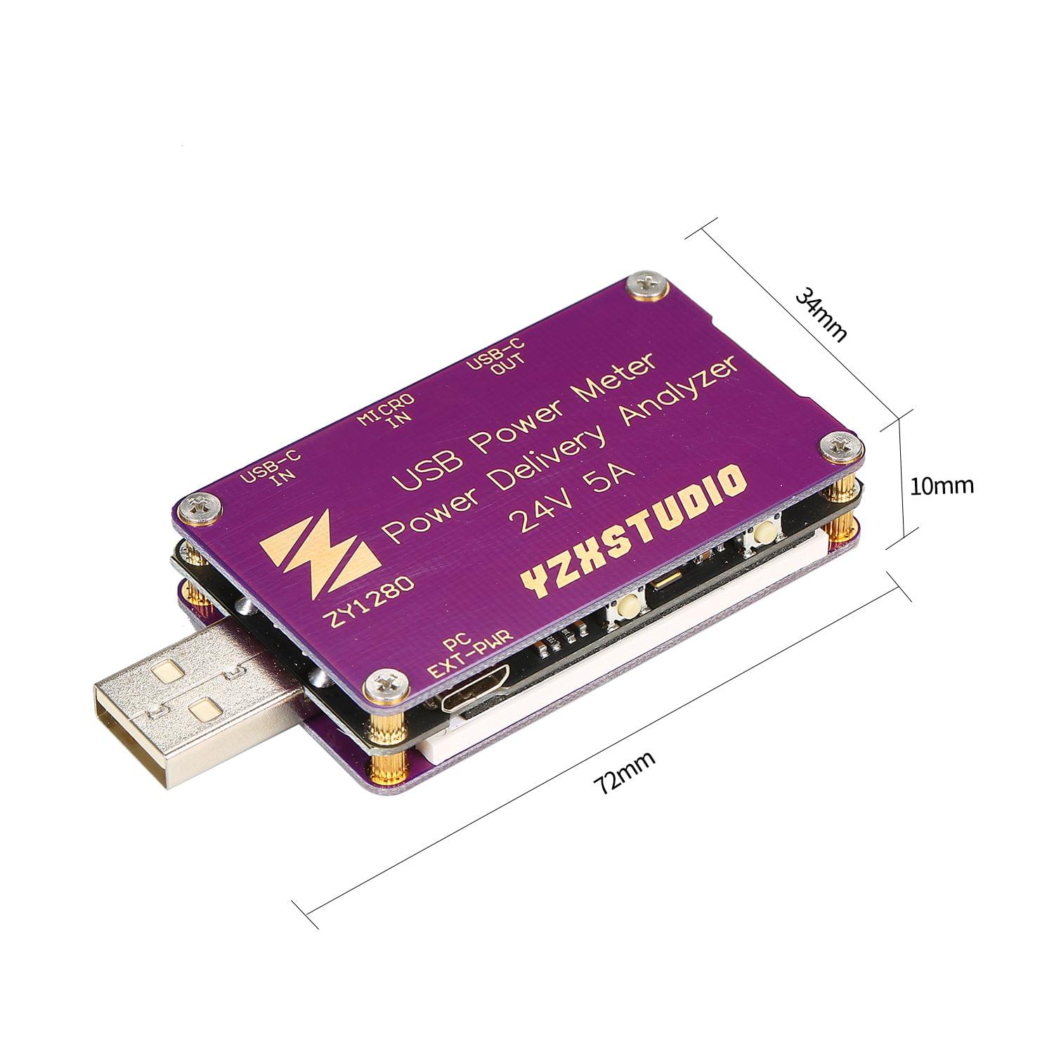 ZY1280P USB Tester Digital Display Color Screen Current