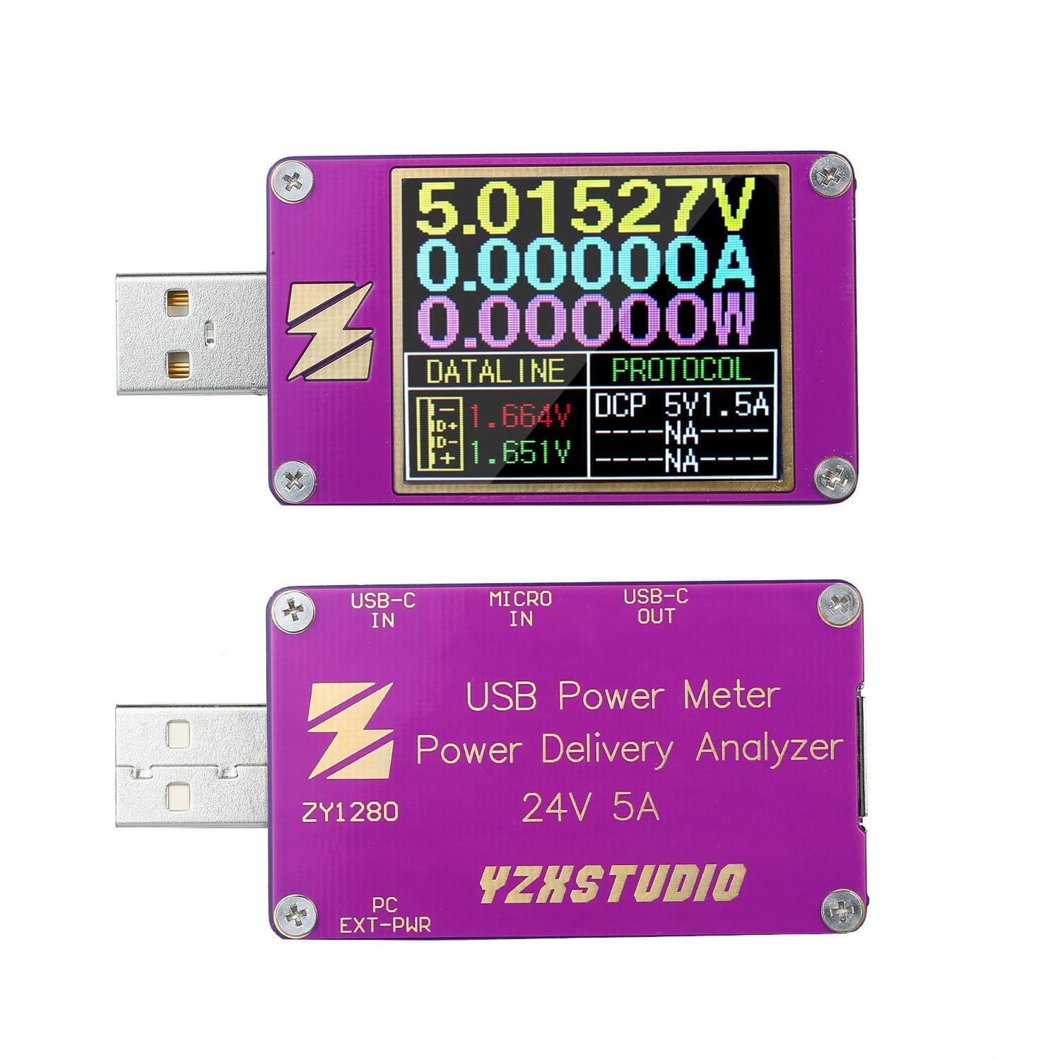 ZY1280P USB Tester Digital Display Color Screen Current