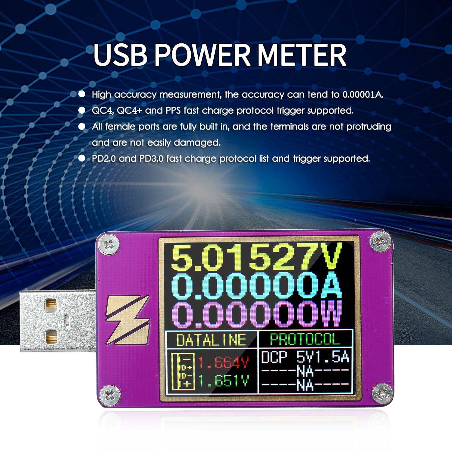 ZY1280P USB Tester Digital Display Color Screen Current