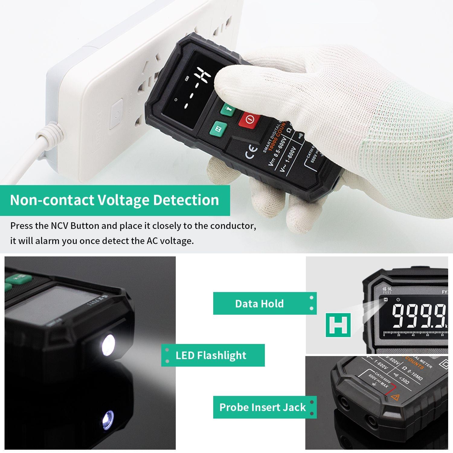 FUYI FY108S 9999 Counts True RMS Digital Multimeter Palm