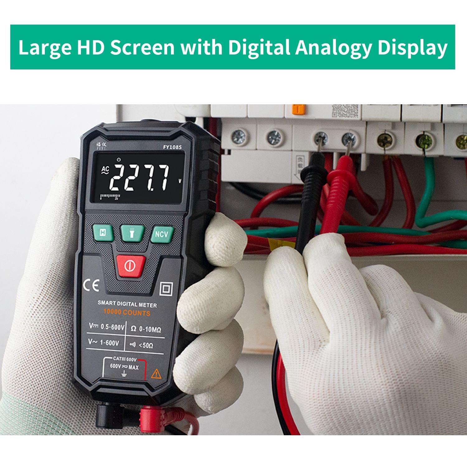 FUYI FY108S 9999 Counts True RMS Digital Multimeter Palm