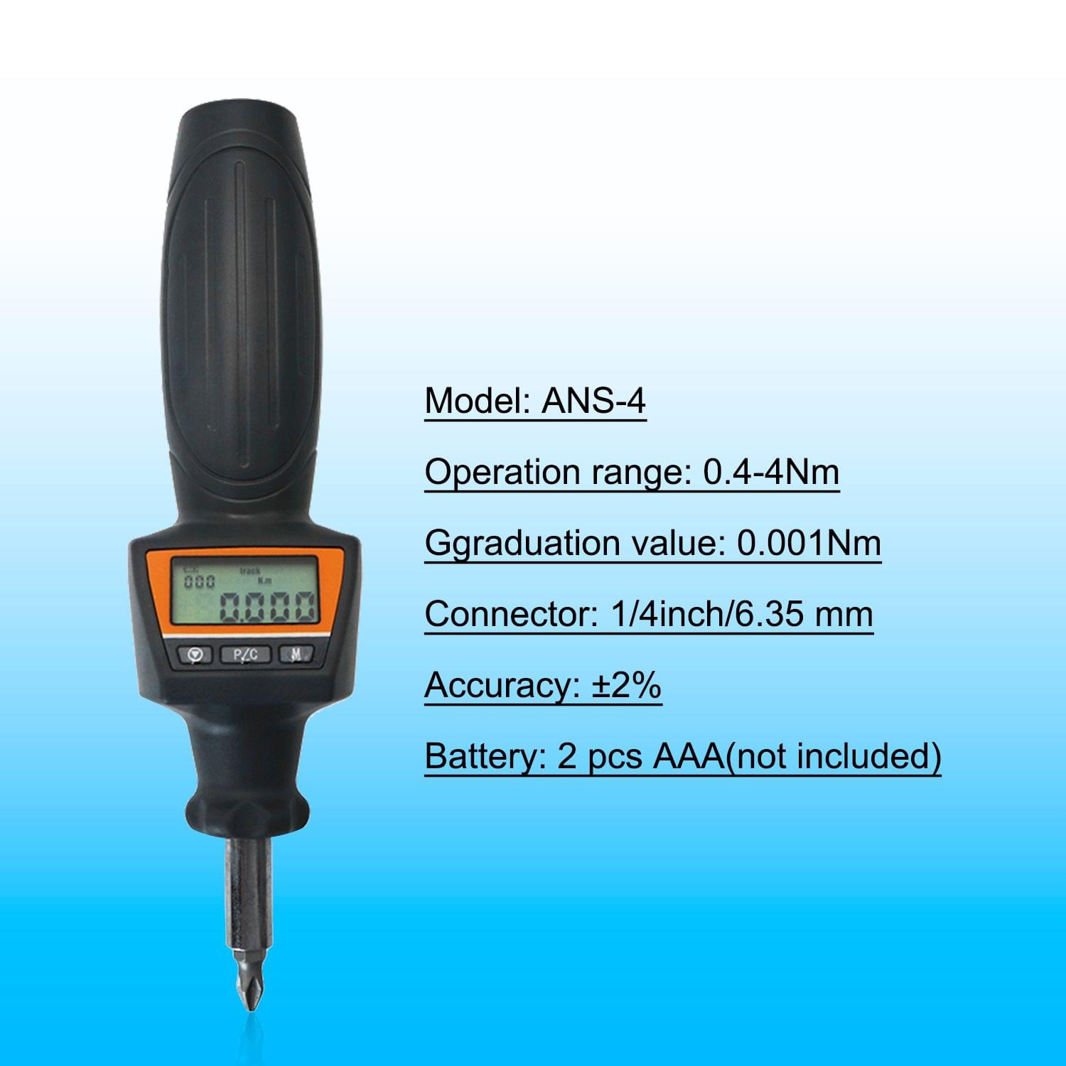 ENS-4 1/4" Mini Digital Torque Screwdriver with Buzzer and - ENS-4