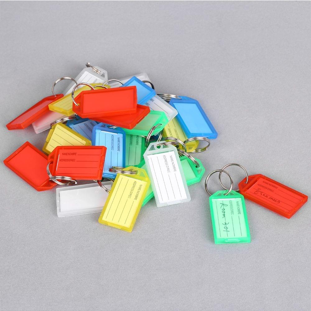 Esonmus 30pcs/set Key Rings 30 Pack Plastic Key Tags