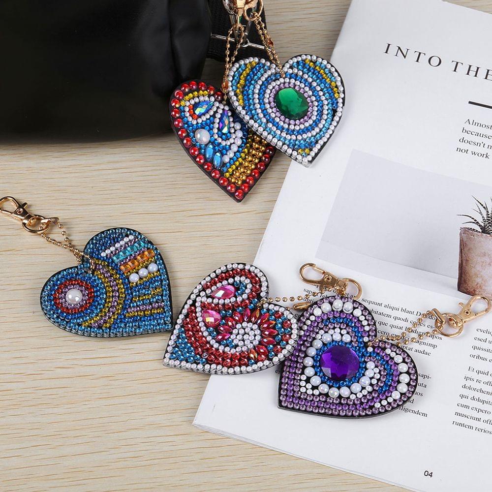 Diamond Painting Keychain Pendant Special Shaped Love Heart
