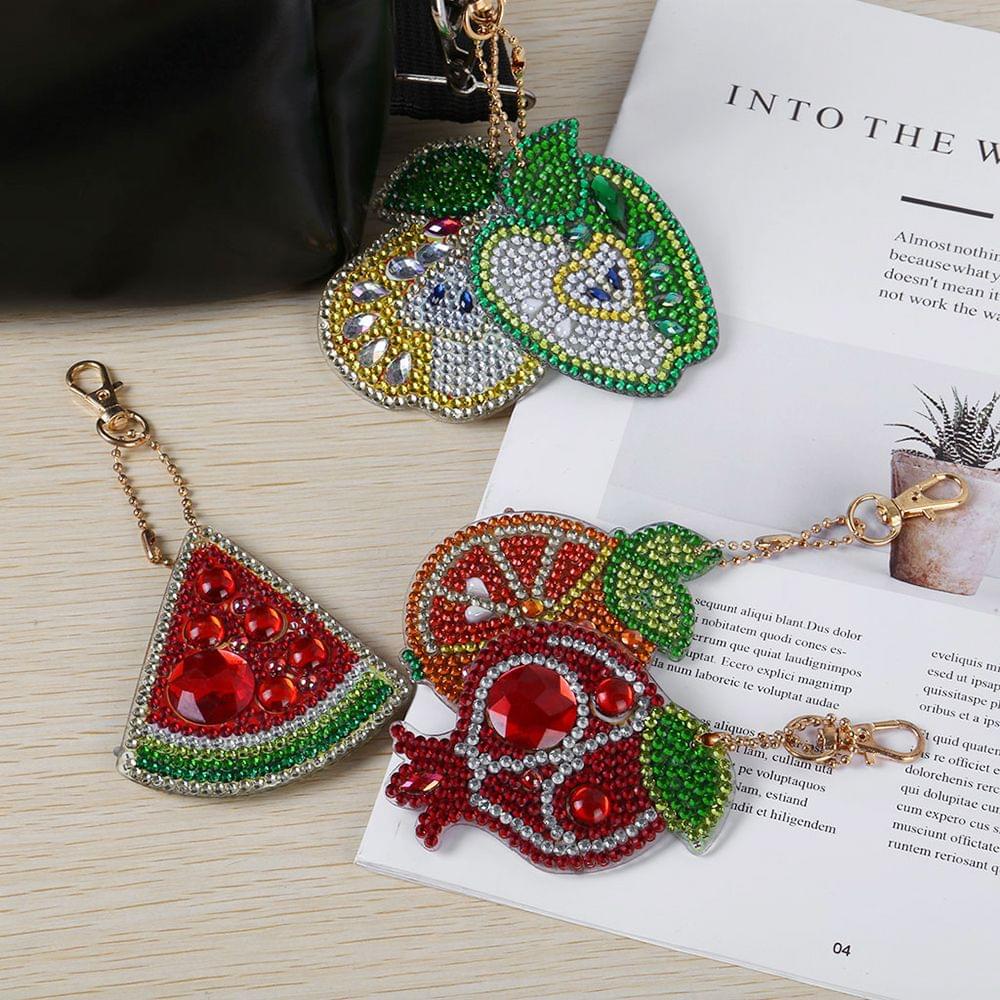 Diamond Painting Keychain Pendant Special Shaped Fruit for