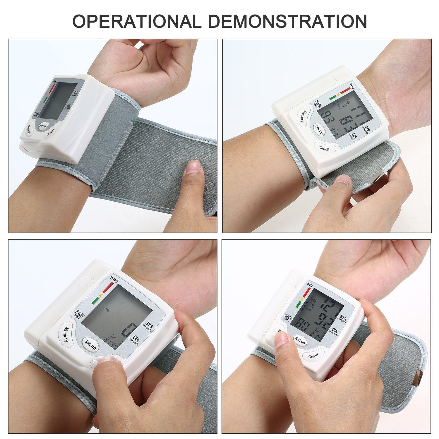 LCD Display Blood Pressure Monitor Wrist Pulse Meter