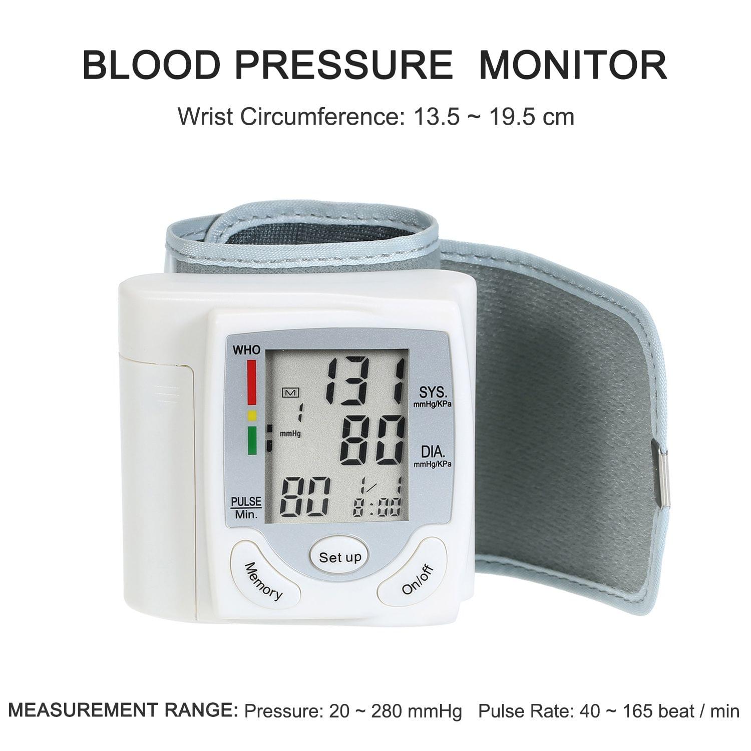 LCD Display Blood Pressure Monitor Wrist Pulse Meter
