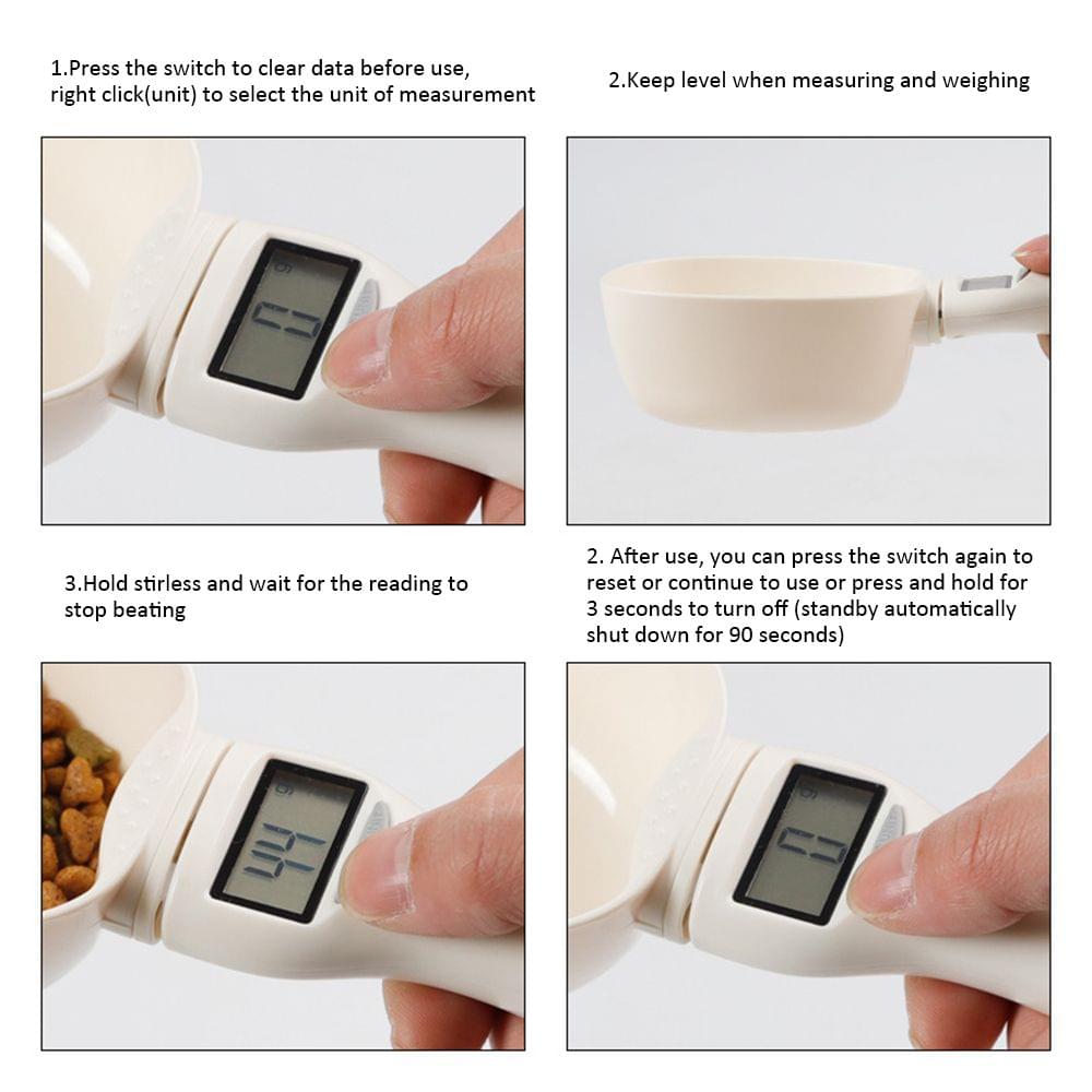 Pet Food Measuring Scoop Detachable Digital Spoon Units