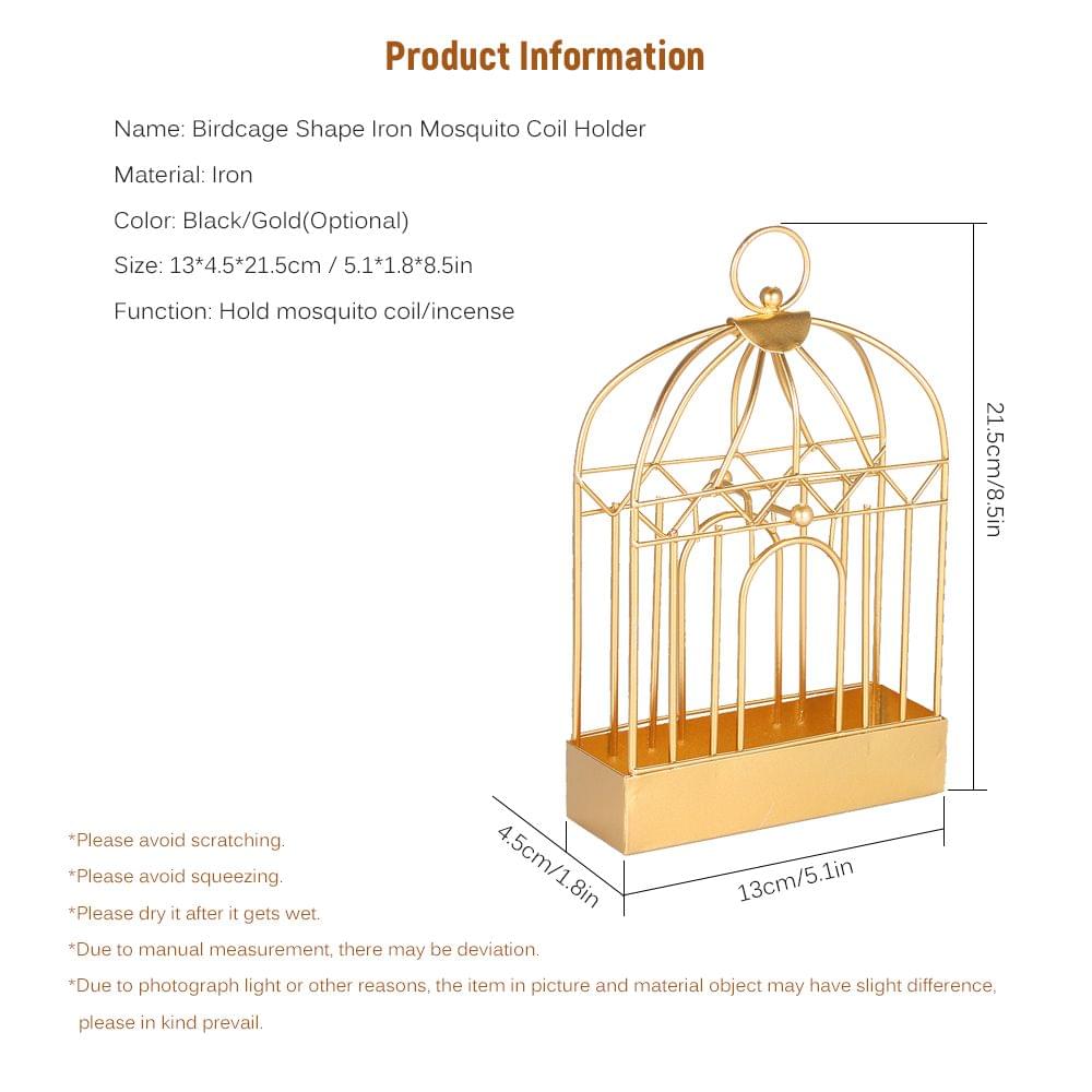13*4.5*21.5CM Birdcage Shape Iron Mosquito Coil Holder