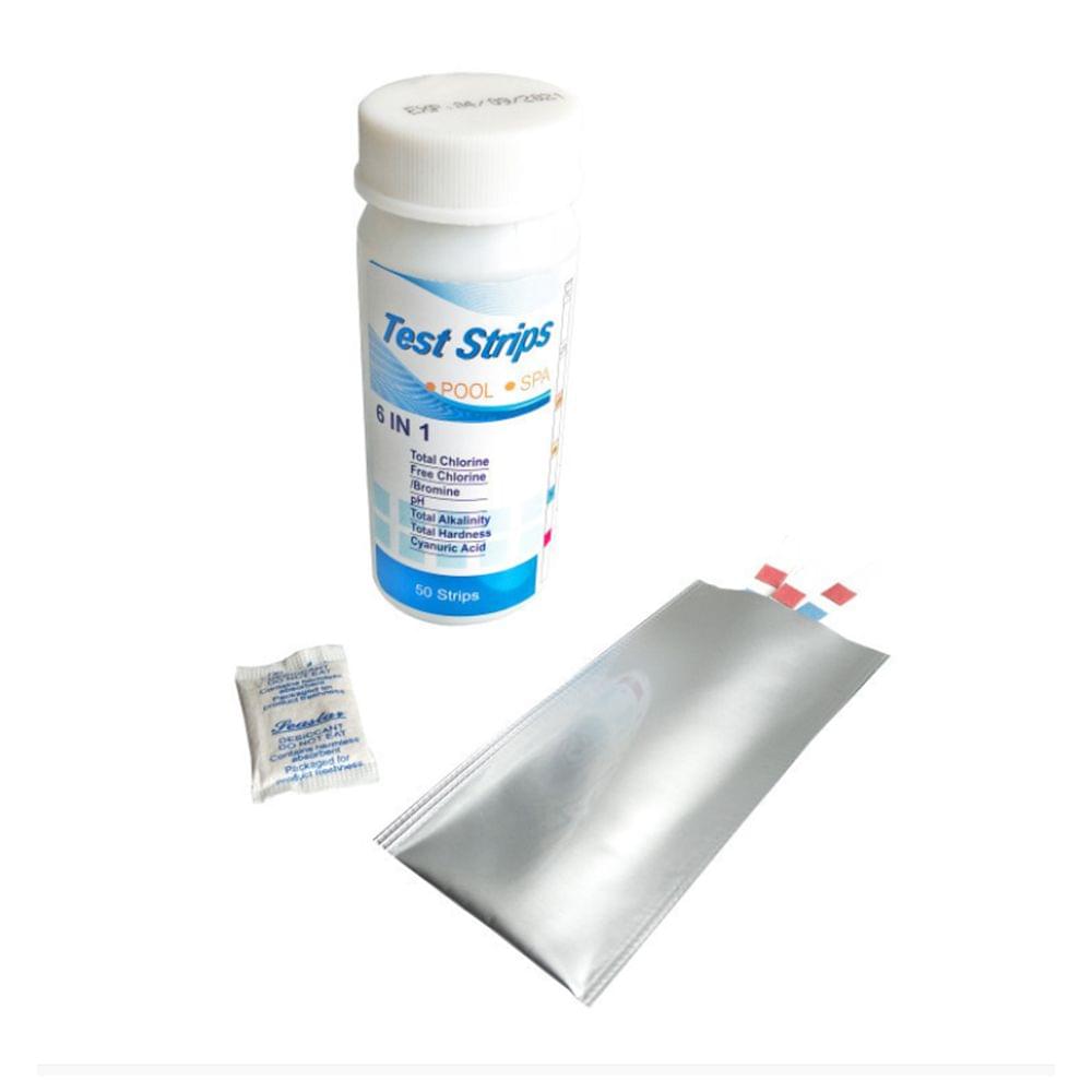 50Pcs/Bottle Test Strips 6 IN 1 for Swimming Pool SPA