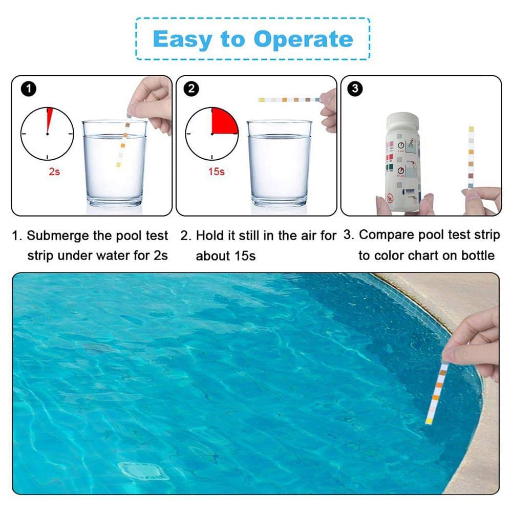 50Pcs/Bottle Test Strips 6 IN 1 for Swimming Pool SPA
