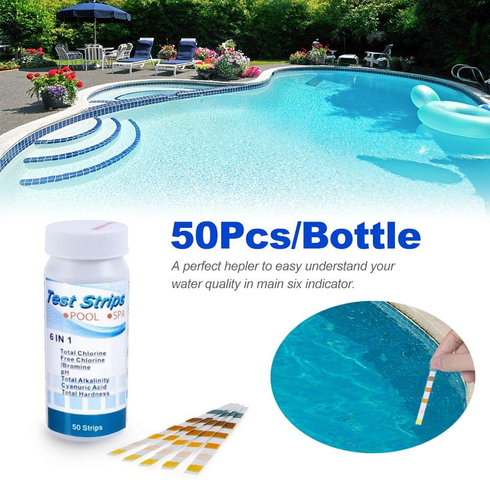 50Pcs/Bottle Test Strips 6 IN 1 for Swimming Pool SPA