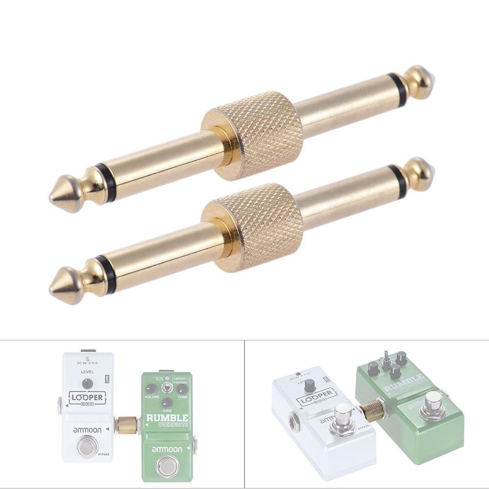 2 Pack 1/4 Inch 6.35mm Guitar Effect Pedal Coupler Connector