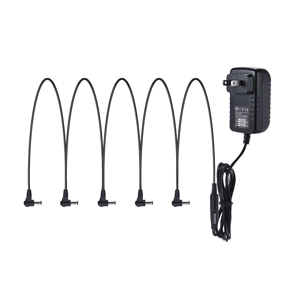 Guitar Effect Power Supply Adapter 9V DC 1000mA 5 Way Daisy - US Plug