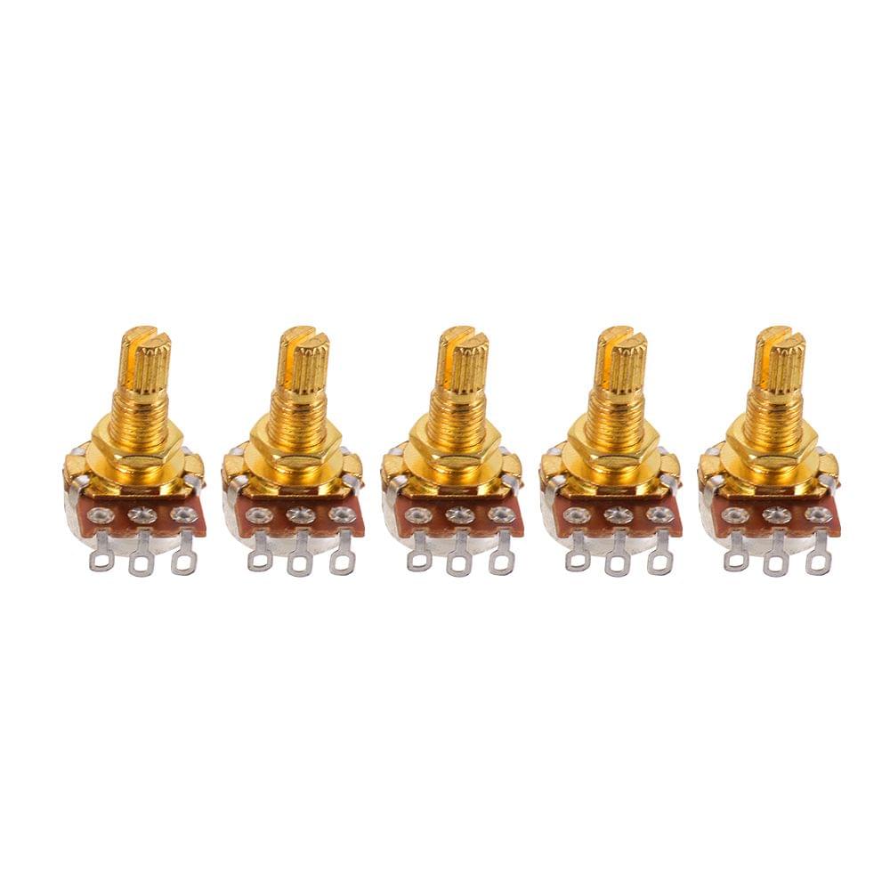 5pcs B500K Long Split Shaft Audio Taper Potentiometer Guitar