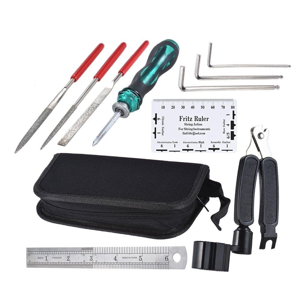 11Pcs Guitar Tool Kit Professional Repairing Maintenance - 11Pcs