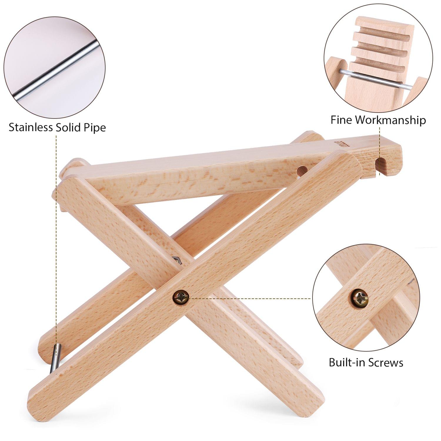 Uniqkart Foldable Solid Wood Guitar Foot Rest Footstool