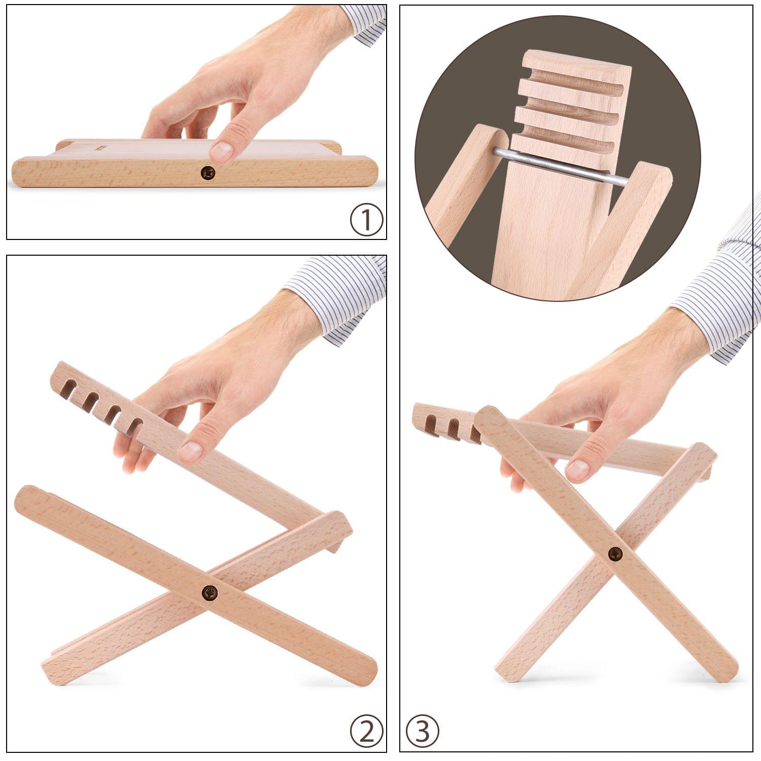 Uniqkart Foldable Solid Wood Guitar Foot Rest Footstool