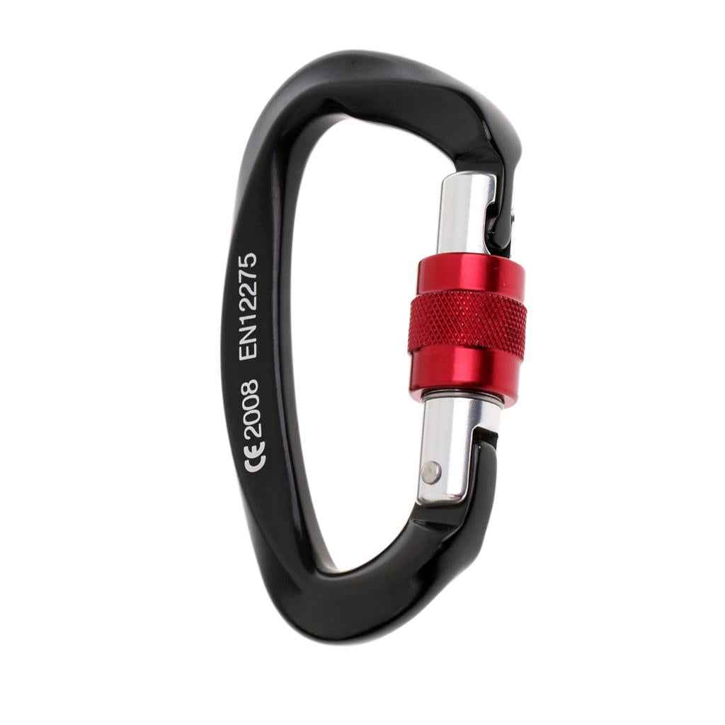25KN Carabiner Screw Lock Keychain Clip Hook Buckle Karabiner for Rock Climbing Tree Arborist Rappelling Rescue