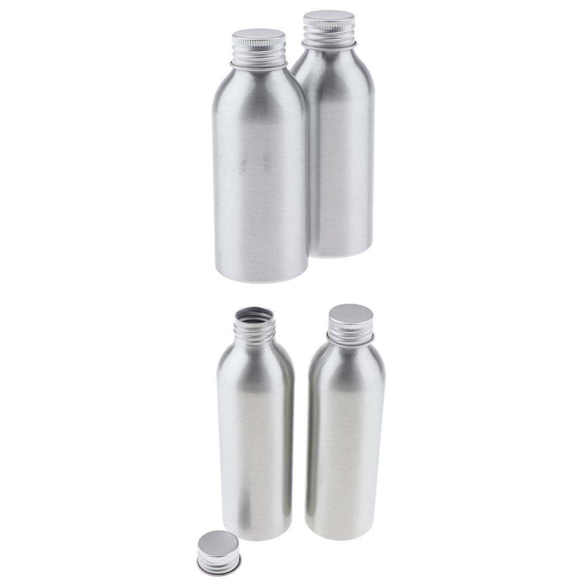 4x Empty Aluminum Bottle Cosmetic Storage Container Travel Bottle 150 120ml