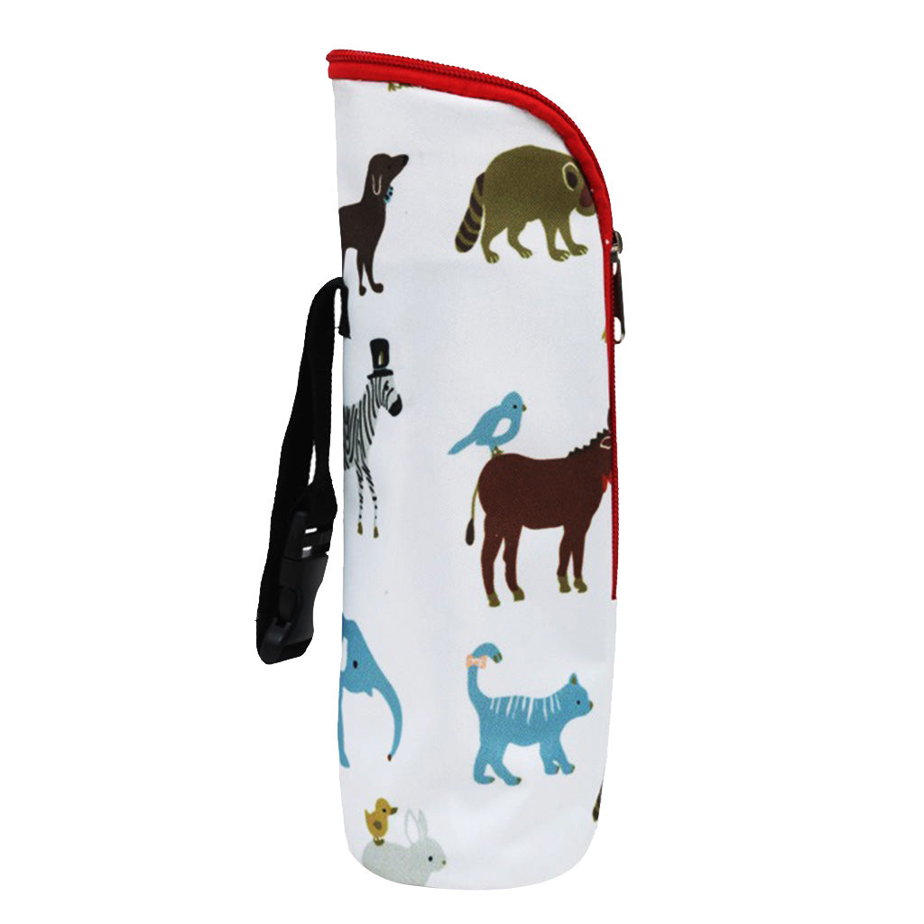 Baby Bottle Insulation Holder Bag Water Bottle Beige Animals