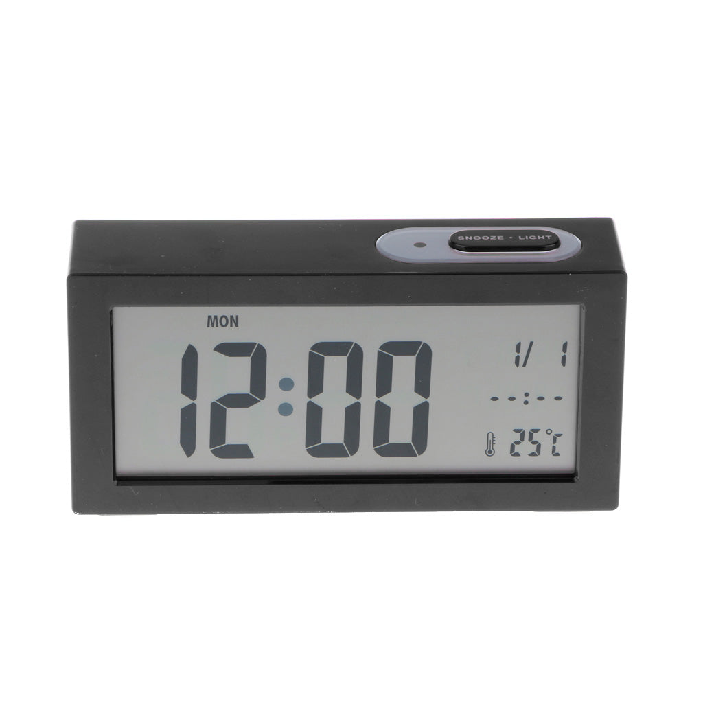 Digital Alarm LED Clock Light Control Backlight Time Snooze black