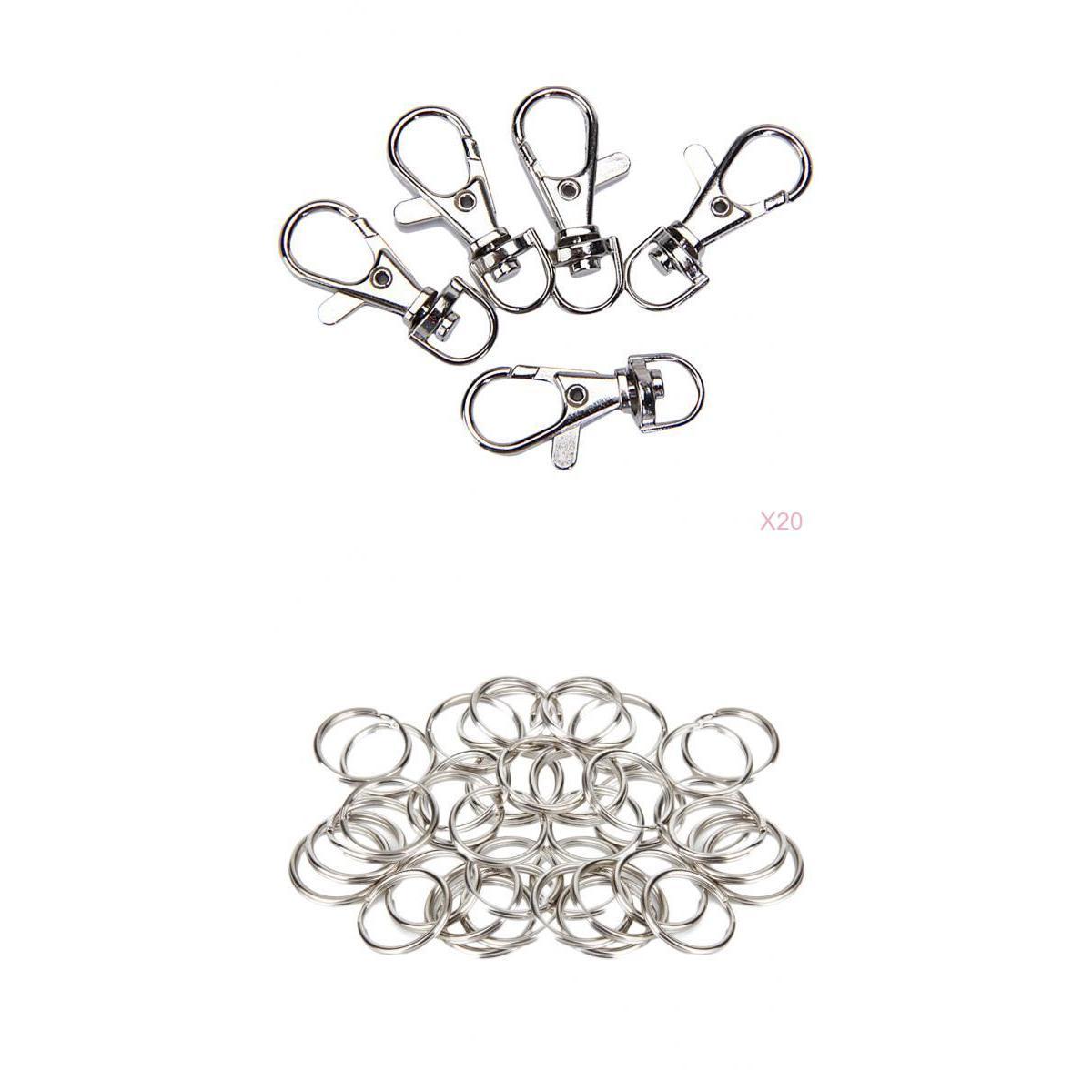100 Pair Metal Swivel Clasps Key Ring Hook Clip Key Rings Findings