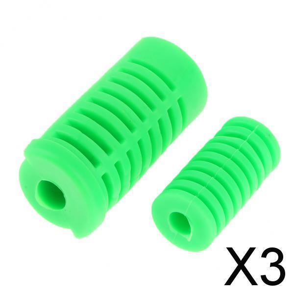 3xMotorcycle Gear Shift Shifter Lever Rod & Footrest Pedal Rubber Cover Green