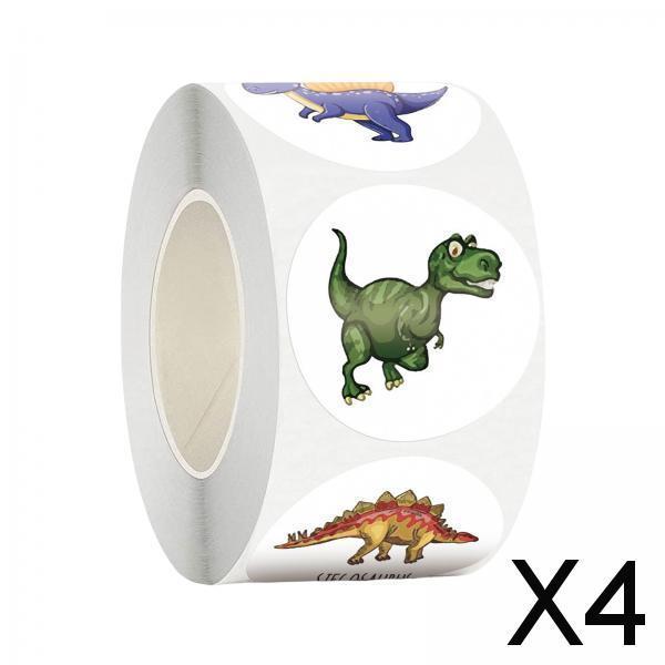 4xPaper Stickers Scrapbook Dinosaur Stickers Decals for Cupcake Kids 2.5cm