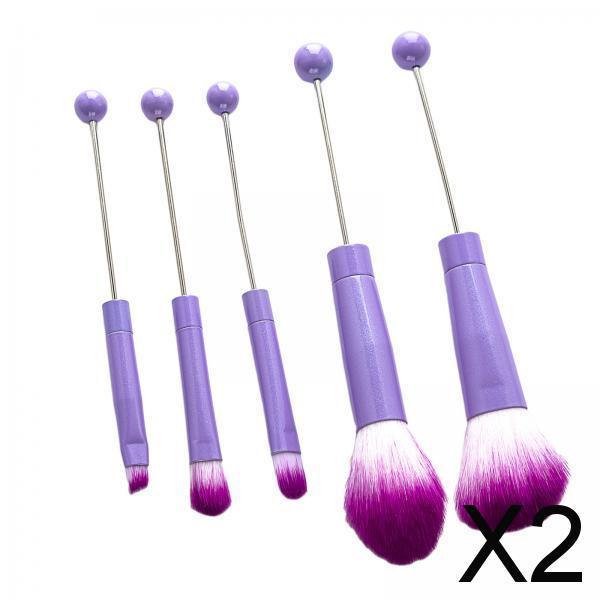 2x5x Eye Makeup Brush Set DIY Eyebrow Cosmetic Brushes for Adults Sister Gifts violet