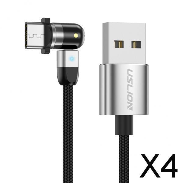 4x540 Magnetic Charging USB Cable 360 180 silver 1m Type-C