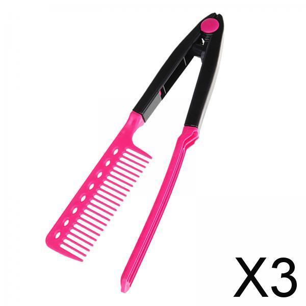 3xV Type Hair Straightening Comb Fashion Portable with A Firm Grip for Knotty Hair