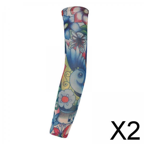 2xUnisex Cooling Arm Sleeves Tattoo Cover up for Walking Basketball Tennis N