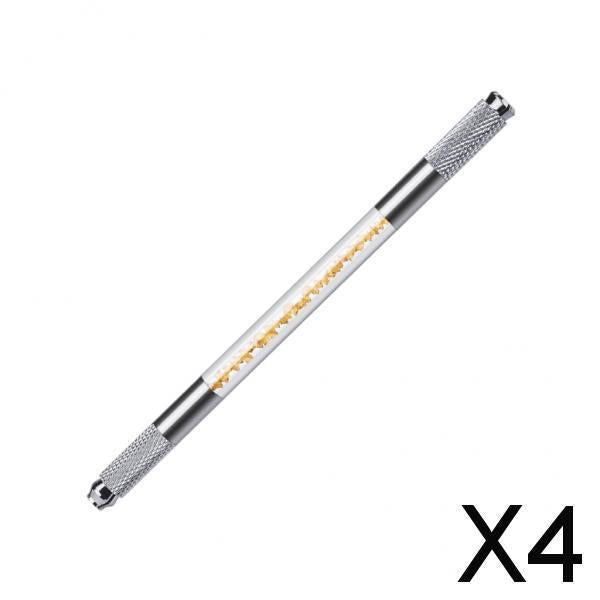 4xPermanent Makeup Supplies Double Head Microblading Tattoo Manual Pen Gold