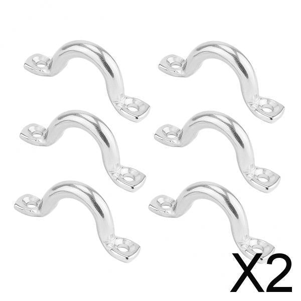 2x6Pcs 5mm Boat Pad Eye, Tie Down Rope Anchor Stainless Steel Kayak Deck Loops