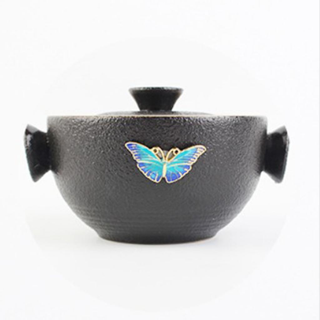 Floral Decorative Stud Metal Pendant Piece Chinese Teaware Decor Butterfly