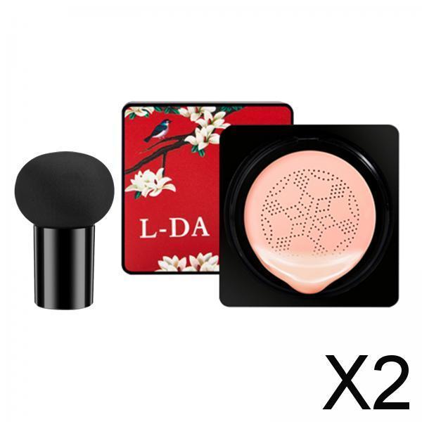 2xMushroom Head Air Cushion BB Cream Concealer Foundation Base Natural Color