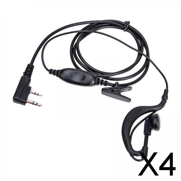 4xWalkie Talkie Headset Waterproof with Mic Replacement Two Way Radio Earpiece