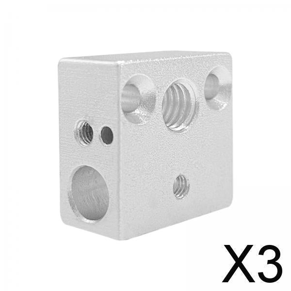 3xHeater Block Quality Professional Printer Accesoories for Hotend Ender5 CR10 Argent