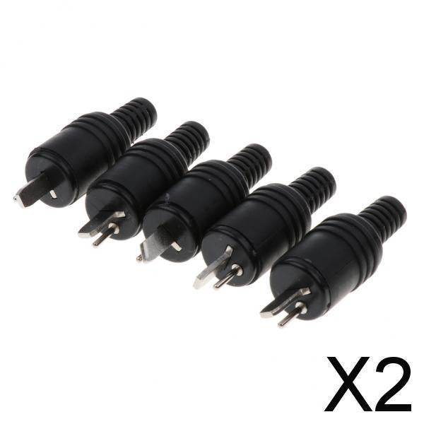 2xReplacement Male Electrical Plug - Male Plug Replacement Cord Outlet