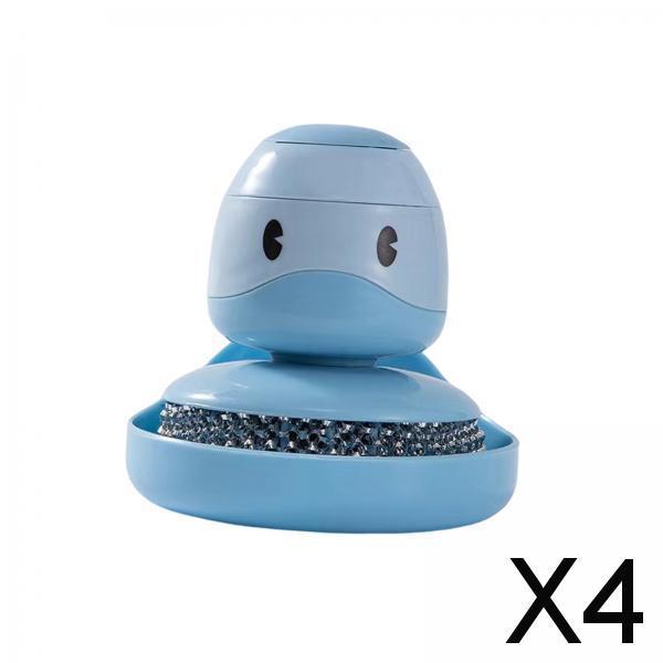 4xSoap Dispensing Cleaning Brush Kitchen Scrub Brush for Pots Pans Cleaning Dishes Blue